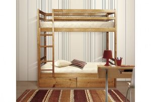 Кровать двухъярусная из массивной древесины Классика в Урае - uray.ok-mebel.com | фото 1