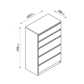 2.03.02.070.4 КАСТОР комод 5 ящиков RU серый в Урае - uray.ok-mebel.com | фото 2