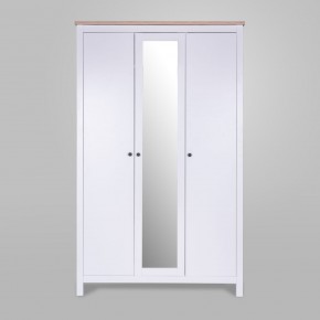 2.08.01.040.14 САГА шкаф 3 двери с зеркалом белый/ясень в Урае - uray.ok-mebel.com | фото 2