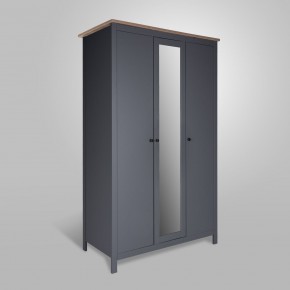 2.08.01.040.15 САГА шкаф 3 двери с зеркалом серый/ясень в Урае - uray.ok-mebel.com | фото