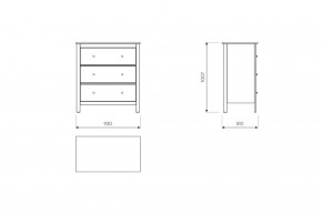 2.08.02.020.14 САГА комод 3 ящика белый/ясень в Урае - uray.ok-mebel.com | фото