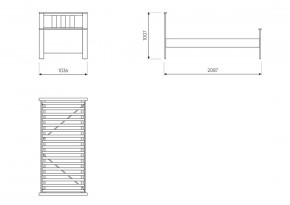 2.08.04.050.6 САГА кровать одинарная 90х200 темно-бирюзовая в Урае - uray.ok-mebel.com | фото 3
