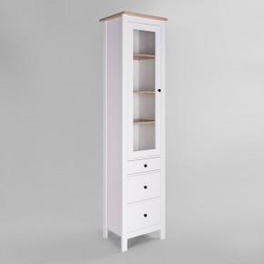2.08.07.120.14 САГА шкаф с витриной 50 белый/ясень RU в Урае - uray.ok-mebel.com | фото