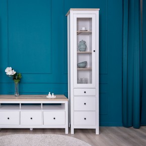 2.08.07.120.14 САГА шкаф с витриной 50 белый/ясень RU в Урае - uray.ok-mebel.com | фото 3