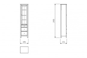2.08.07.120.6 САГА шкаф с витриной 50 темно-бирюзовый RU в Урае - uray.ok-mebel.com | фото 3