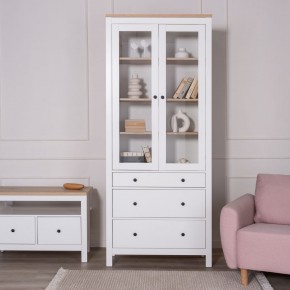 2.08.07.130.14 САГА шкаф с витриной 90 белый/ясень RU в Урае - uray.ok-mebel.com | фото 4