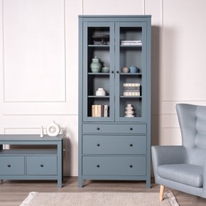 2.08.07.130.6 САГА шкаф с витриной 90 темно-бирюзовый RU в Урае - uray.ok-mebel.com | фото 3