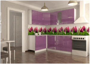 Кухонный гарнитур угловой Волна 1800 (фиолетовый металлик) в Урае - uray.ok-mebel.com | фото 1