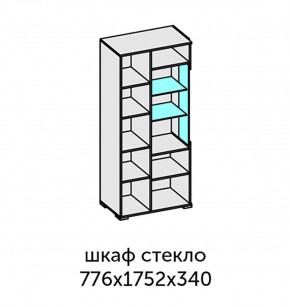 Аллегро-10 Шкаф 2дв. (со стеклом) (дуб крафт золотой-камень темный) в Урае - uray.ok-mebel.com | фото 2