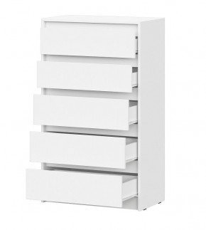АЙДЕН КМ06-700 Комод 5 ящиков (белый) в Урае - uray.ok-mebel.com | фото 2