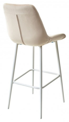 Барный стул ХОФМАН, цвет H-06 Бежевый, велюр / белый каркас М-City в Урае - uray.ok-mebel.com | фото 4