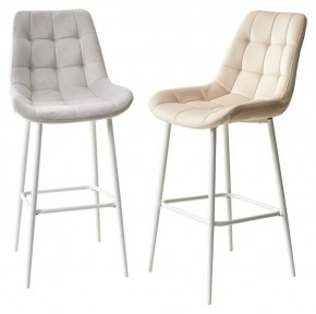 Барный стул ХОФМАН, цвет H-09 Светло-серый, велюр / белый каркас М-City в Урае - uray.ok-mebel.com | фото 5