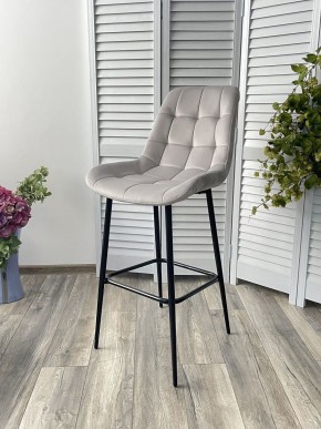 Барный стул ХОФМАН, цвет H-09 Светло-серый, велюр / черный каркас М-City в Урае - uray.ok-mebel.com | фото 2