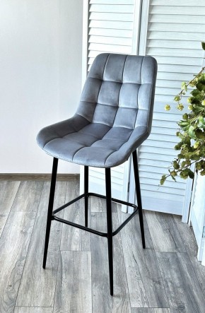 Барный стул ХОФМАН, цвет H-14 Серый, велюр / черный каркас М-City в Урае - uray.ok-mebel.com | фото 2