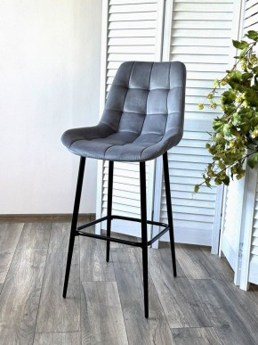 Барный стул ХОФМАН, цвет H-14 Серый, велюр / черный каркас М-City в Урае - uray.ok-mebel.com | фото 3
