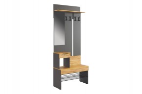 БАСКО Прихожая К1 (графит) в Урае - uray.ok-mebel.com | фото 2