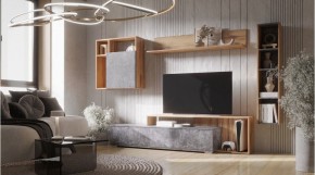 ДАЛЛАС Гостиная (модульная) цемент темный в Урае - uray.ok-mebel.com | фото