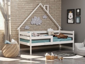 Детская кровать-домик из массива березы Соня-2 (800*1800) Белый/Лак в Урае - uray.ok-mebel.com | фото