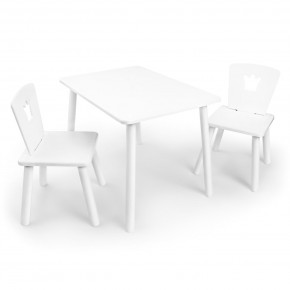 Детский комплект стол и два стула «Корона» Rolti Baby (белый/белый, массив березы/мдф) в Урае - uray.ok-mebel.com | фото