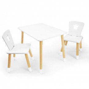 Детский комплект стол и два стула «Корона» Rolti Baby (белый/береза, массив березы/мдф) в Урае - uray.ok-mebel.com | фото