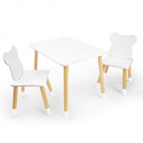 Детский комплект стол и два стула «Мишка» Rolti Baby (белый/береза, массив березы/мдф) в Урае - uray.ok-mebel.com | фото
