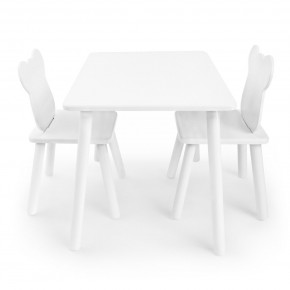 Детский комплект стол и два стула Мишка Rolti Baby с накладкой Алфавит (белая столешница/белое сиденье/белые ножки) в Урае - uray.ok-mebel.com | фото 2