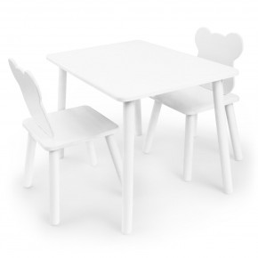 Детский комплект стол и два стула Мишка Rolti Baby с накладкой Алфавит (белая столешница/белое сиденье/белые ножки) в Урае - uray.ok-mebel.com | фото 3