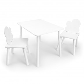 Детский комплект стол и два стула «Облачко» Rolti Baby (белый/белый, массив березы/мдф) в Урае - uray.ok-mebel.com | фото
