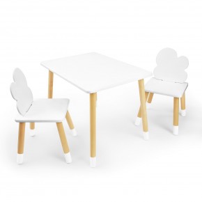 Детский комплект стол и два стула «Облачко» Rolti Baby (белый/береза, массив березы/мдф) в Урае - uray.ok-mebel.com | фото