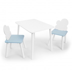 Детский комплект стол и два стула «Облачко» Rolti Baby (белый/голубой, массив березы/мдф) в Урае - uray.ok-mebel.com | фото