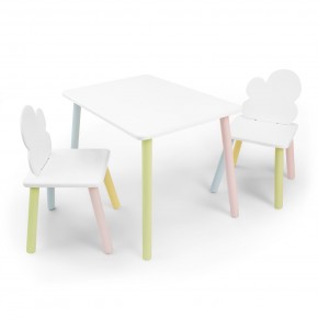 Детский комплект стол и два стула «Облачко» Rolti Baby (белый/цветной, массив березы/мдф) в Урае - uray.ok-mebel.com | фото