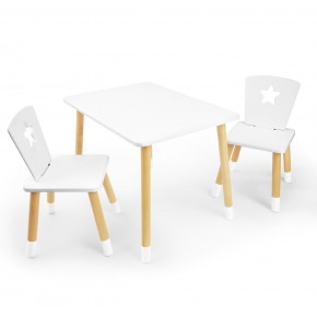 Детский комплект стол и два стула «Звезда» Rolti Baby (белый/береза, массив березы/мдф) в Урае - uray.ok-mebel.com | фото