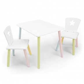 Детский комплект стол и два стула «Звезда» Rolti Baby (белый/цветной, массив березы/мдф) в Урае - uray.ok-mebel.com | фото