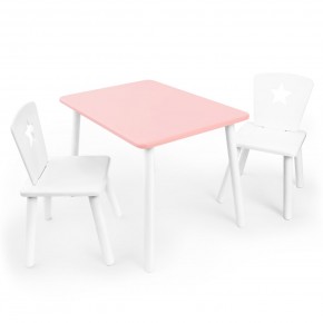 Детский комплект стол и два стула «Звезда» Rolti Baby (розовый/белый, массив березы/мдф) в Урае - uray.ok-mebel.com | фото