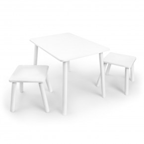 Детский комплект стол и два табурета Rolti Baby (белая столешница/белое сиденье/белые ножки) в Урае - uray.ok-mebel.com | фото