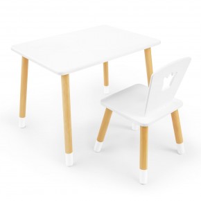 Детский комплект стол и стул «Корона» Rolti Baby (белый/береза, массив березы/мдф) в Урае - uray.ok-mebel.com | фото