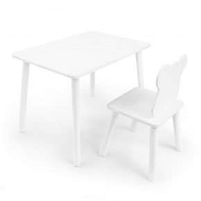 Детский комплект стол и стул «Мишка» Rolti Baby (белый/белый, массив березы/мдф) в Урае - uray.ok-mebel.com | фото 1