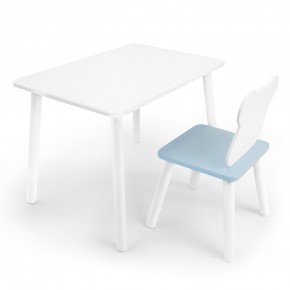 Детский комплект стол и стул «Мишка» Rolti Baby (белый/голубой, массив березы/мдф) в Урае - uray.ok-mebel.com | фото