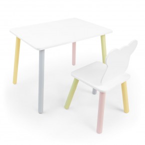 Детский комплект стол и стул «Мишка» Rolti Baby (белый/цветной, массив березы/мдф) в Урае - uray.ok-mebel.com | фото