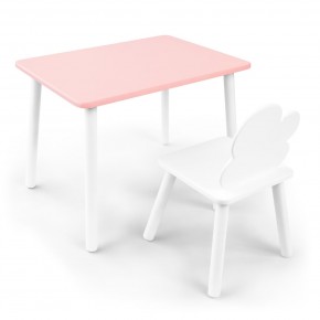 Детский комплект стол и стул «Облачко» Rolti Baby (розовый/белый, массив березы/мдф) в Урае - uray.ok-mebel.com | фото