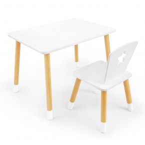 Детский комплект стол и стул «Звезда» Rolti Baby (белый/береза, массив березы/мдф) в Урае - uray.ok-mebel.com | фото 1