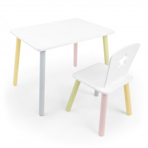 Детский комплект стол и стул «Звезда» Rolti Baby (белый/цветной, массив березы/мдф) в Урае - uray.ok-mebel.com | фото
