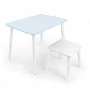 Детский комплект стол и табурет Rolti Baby (голубая столешница/белое сиденье/белые ножки) в Урае - uray.ok-mebel.com | фото
