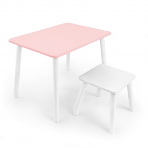 Детский комплект стол и табурет Rolti Baby (розовая столешница/белое сиденье/белые ножки) в Урае - uray.ok-mebel.com | фото 1