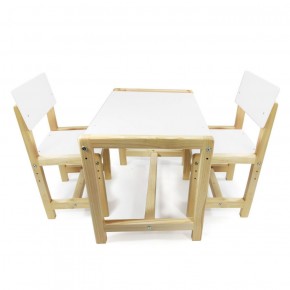 Детский растущий комплект стол и два стула  Я САМ "Лофт" (Белый, Сосна) в Урае - uray.ok-mebel.com | фото