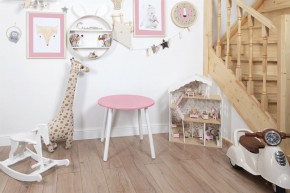 Детский стол круглый Rolti Baby (розовый/белый, массив березы/мдф) в Урае - uray.ok-mebel.com | фото