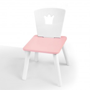 Детский стул Корона (Белый/Розовый/Белый) в Урае - uray.ok-mebel.com | фото 1