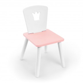 Детский стул Rolti Baby «Корона» (белый/розовый/белый, массив березы/мдф) в Урае - uray.ok-mebel.com | фото 1