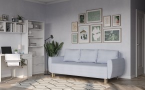 Диван-кровать Тулисия пастельно-голубой, ткань рогожка в Урае - uray.ok-mebel.com | фото 4