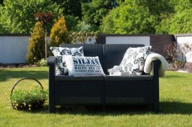 Диван пластиковый Корфу (Corfu love seat) графит в Урае - uray.ok-mebel.com | фото 5